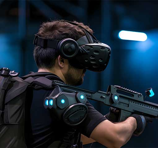 Lazer tag oynayan genç